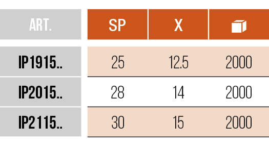 MONTAGGI INTRAPARETE - CONNECTING FITTINGS - IP1915 - IP2015 - IP2115