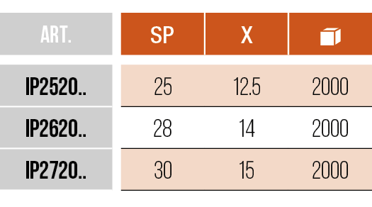 MONTAGGI INTRAPARETE - CONNECTING FITTINGS - IP2520 - IP2620 - IP2720