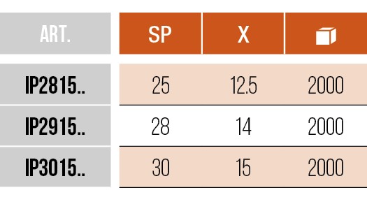 MONTAGGI INTRAPARETE - CONNECTING FITTINGS - IP2815 - IP2915 - IP3015