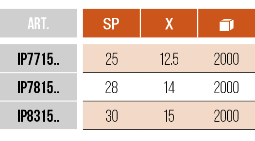 MONTAGGI INTRAPARETE - CONNECTING FITTINGS - IP7715 - IP7815 - IP8315