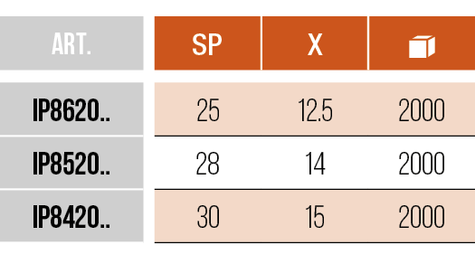 MONTAGGI INTRAPARETE - CONNECTING FITTINGS - IP8620 - IP8520 - IP8420