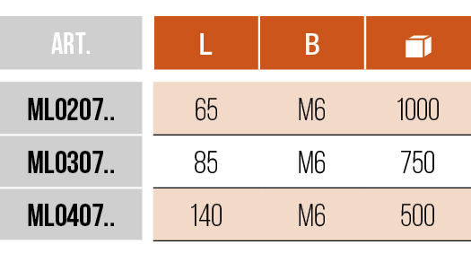 GIUNZIONI - CONNECTING FITTINGS - ML0207 - ML0307 - ML0407