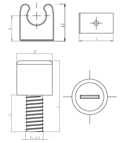 AGGANCIO A MOLLA E PERNO - SPRING ATTACHMENT WITH PIVOT - ML0507 - ML0607 - ML0707 - TT10007