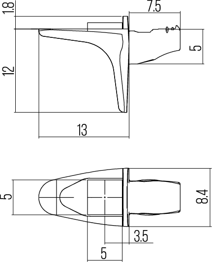 REGGIPIANI - SHELF SUPPORT - REGGICRISTALLI - GLASS SUPPORTS - REGGICRISTALLI - GLASS SUPPORTS WITH SUCKER - RM8769