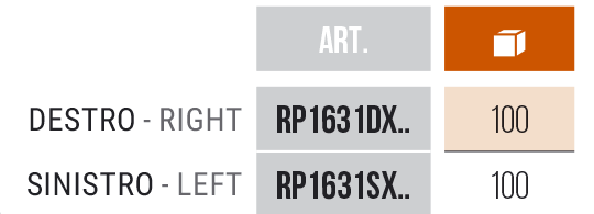 REGGIPENSILI - HANGING BRACKETS - REGGIPENSILI CON VITI - HANGING BRACKETS WITH SCREWS - RP1631DX - RP1631SX