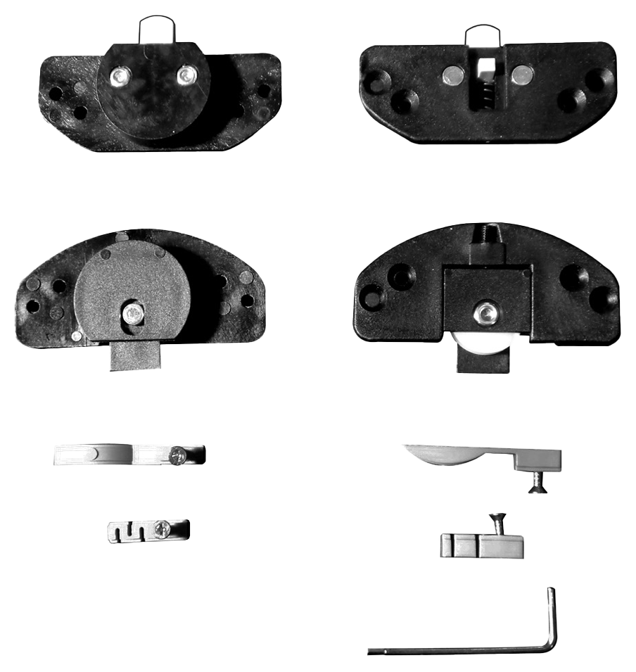 SCORREVOLI - SLIDING DOORS - SISTEMI SCORREVOLI SLIDE 4 - SLIDING SYSTEM SLIDE 4 - ACCESSORI MONTAGGIO RUOTA CON CUSCINETTO SET PER 1 PORTA - ASSEMBLING ACCESSORIES SET FOR 1 DOOR - SCACC04/RC