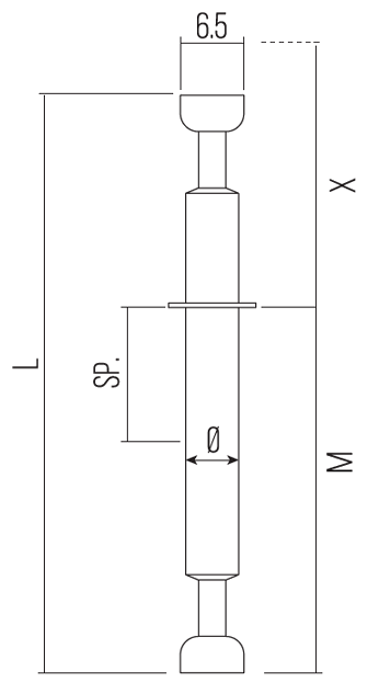 GIUNZIONI - CONNECTING FITTINGS - SISTEMI DI GIUNZIONE Ø15 - CONNECTING FITTINGS Ø15 - TIRANTI CON ANELLO - DOWELS WITH RING - TT1107 - TT8807 - TT1207 - TT6007 - TT6107