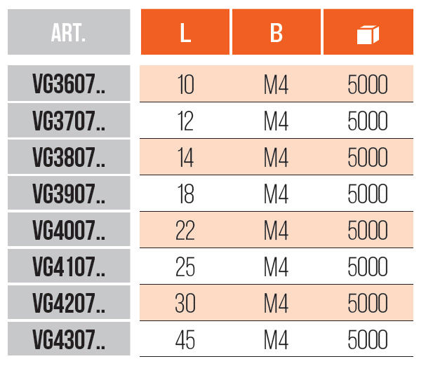 GIUNZIONI - CONNECTING FITTINGS - VG3607 - VG3707 - VG3807 - VG3907 - VG4007 - VG4107 - VG4207 - VG4307