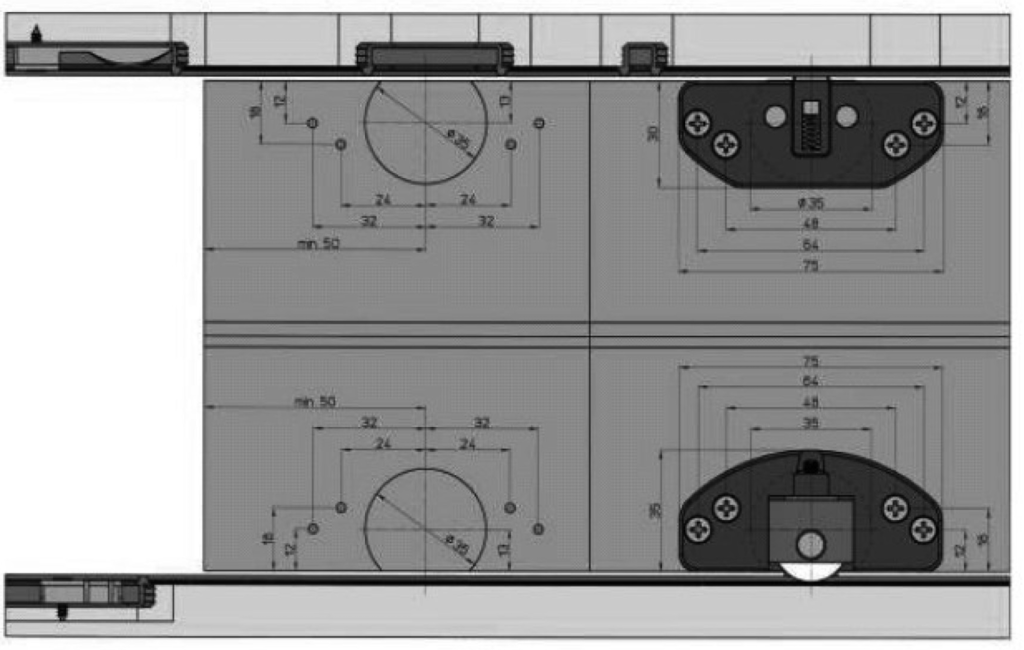 SCORREVOLI - SLIDING DOORS - SISTEMI SCORREVOLI SLIDE 4 - SLIDING SYSTEM SLIDE 4 - ALIDE 4 MONTAGGIO - SLIDE 4 ASSEMBLING - PAG 164