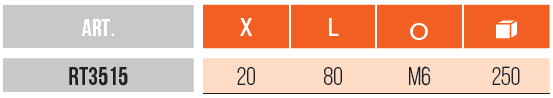 REGGITUBI ANGOLARI - RETTANGULAR TUBE SUPPORTS - RT3515