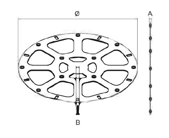 Disco in plastica - MG1802, MG1902, MG2002 - Disegno tecnico