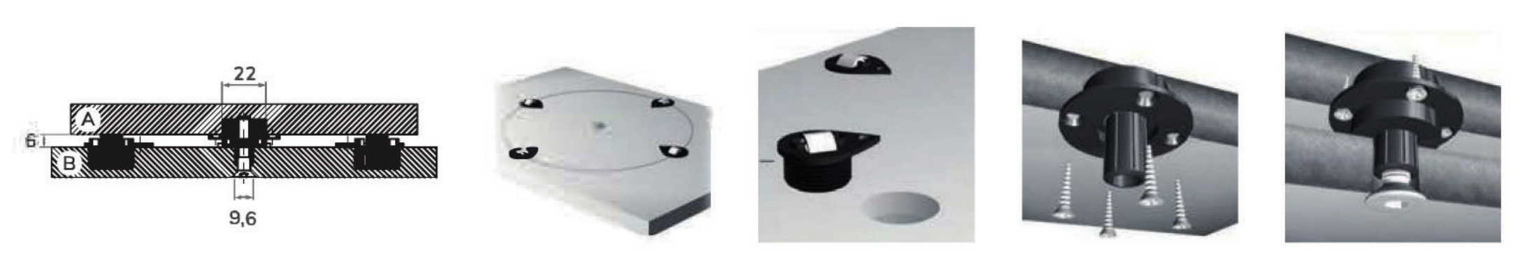Kit ruote in plastica - MG2602, MG2702, MG2802 - Schema di montaggio